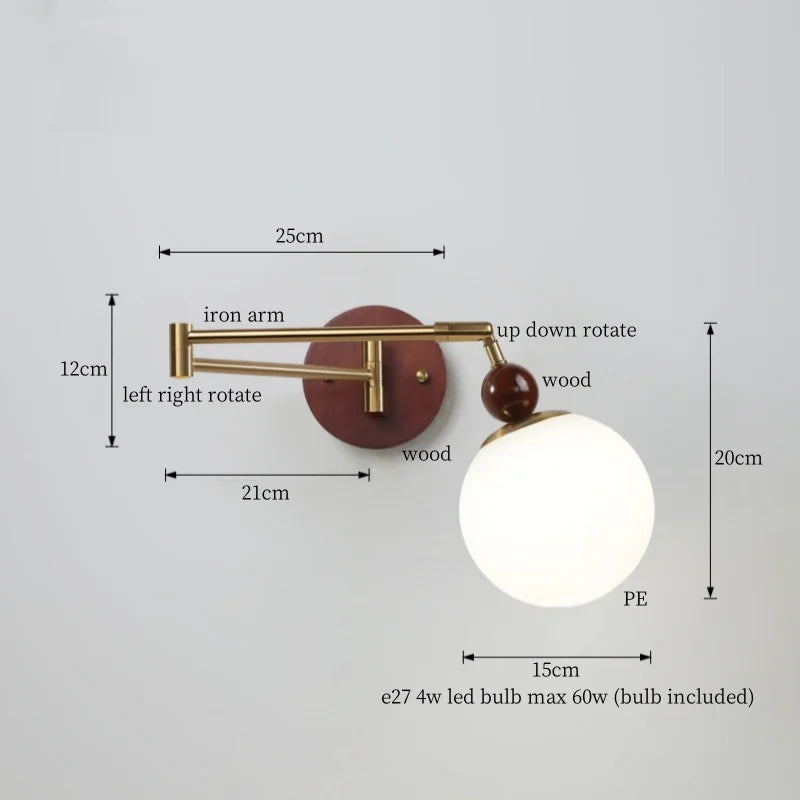 Nordic LED Wandlamp Ivory – Moderne Wandlamp met Trekschakelaar