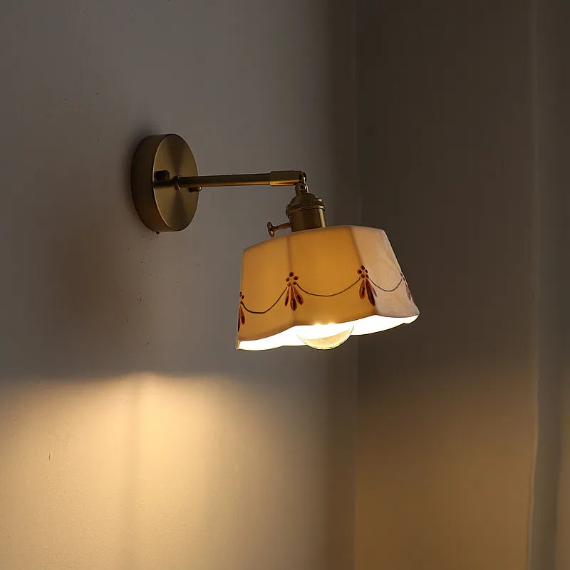 Wandlamp Keramiek & Koper – LED, Wit, E27, Up/Down, Moderne Stijl