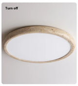 Wabi-Sabi Plafondlamp – Gele Natuursteen Ø Rond LED 15–30m²