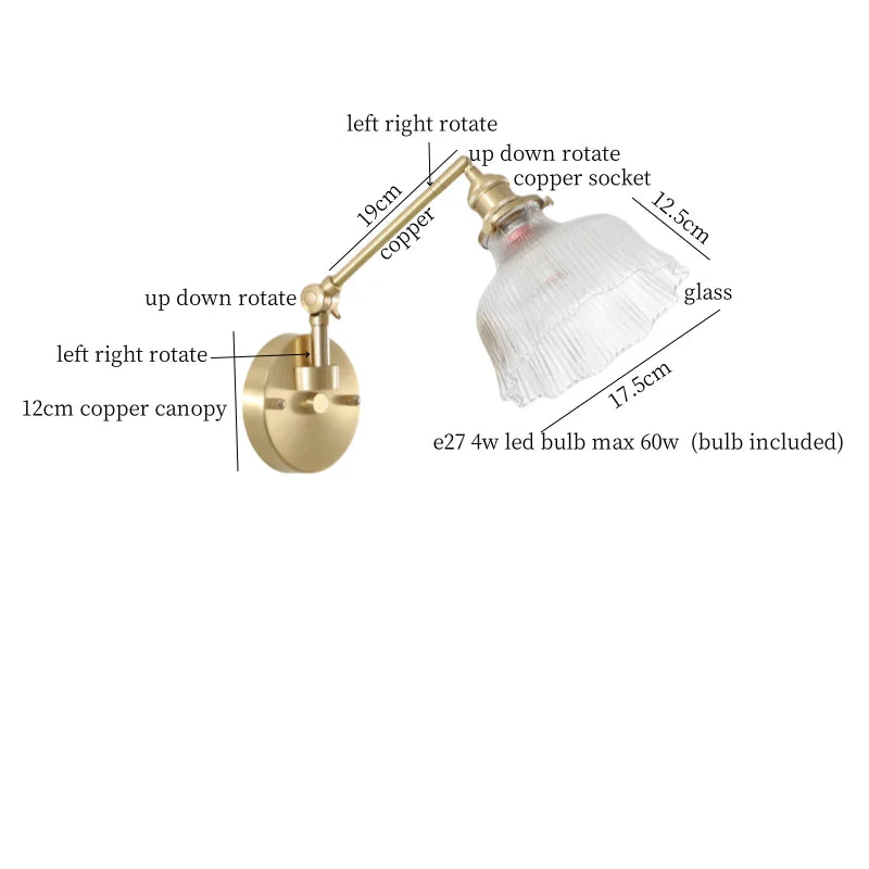 Nordic LED Wandlamp Glas – Verstelbaar, Trekschakelaar, Sfeerverlichting