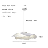 Moderne Stoffen LED Hanglamp – Dimbare Nordic Plafondlamp E27 Wit