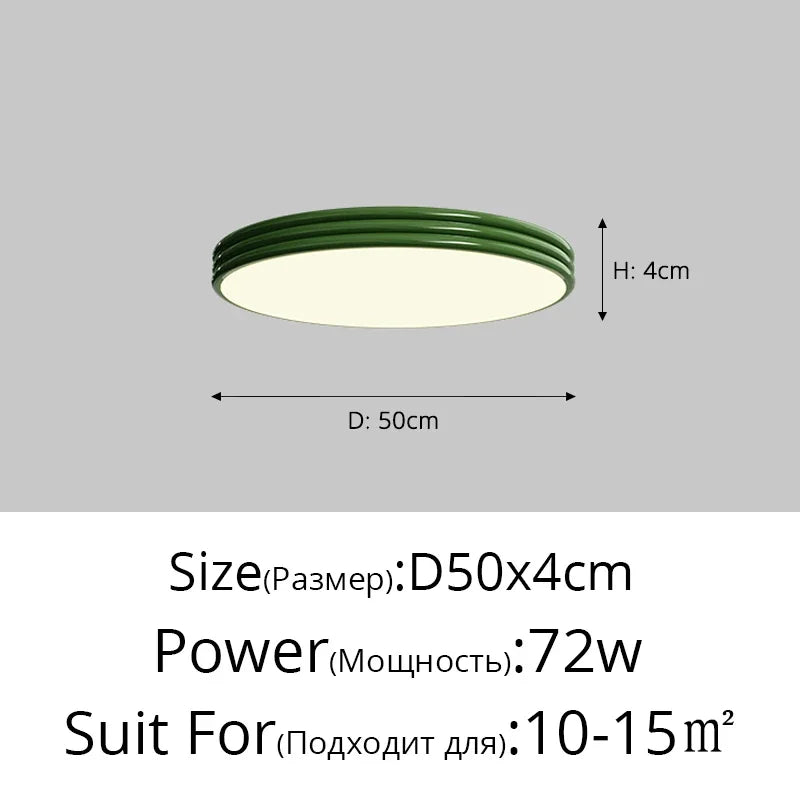 Bauhaus Plafondlamp Groen LED Voor Woonkamer, Slaapkamer & Keuken