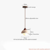 Nordic Houten Steen LED Hanglamp – Zwart/Geel – Modern Design
