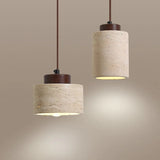 Japanse Wabi-Sabi Hanglamp – Gele Natuursteen Bedlamp Pendel E27