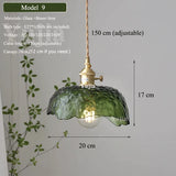Groene Glazen Hanglamp – Vintage Moderne Plafondlamp E27