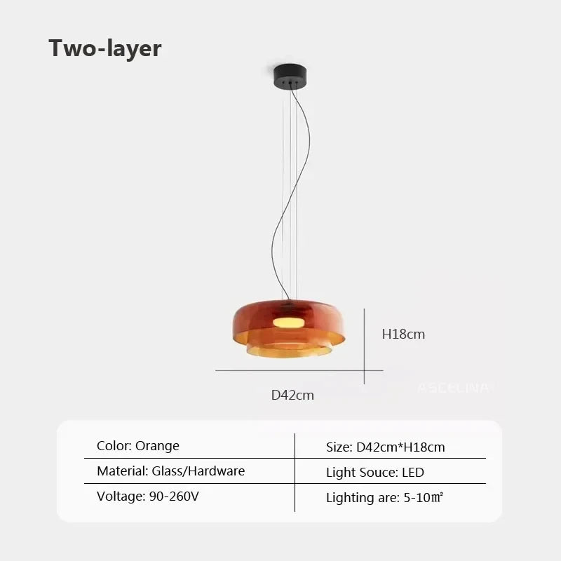 Nordic LED Hanglamp van Glas – Kleurrijke Moderne Plafondlamp