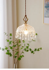 Franse Retro Glazen Hanglamp