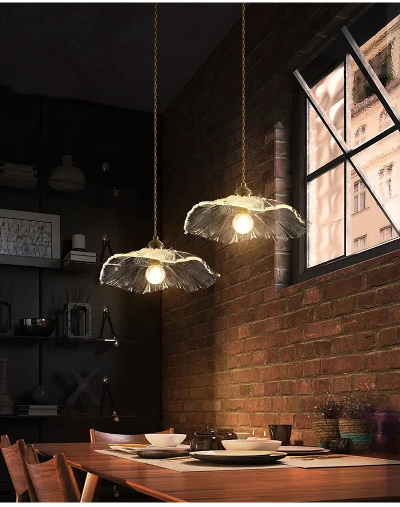 Vintage Bloem Hanglamp Glas E27 Voor Woonkamer, Slaapkamer & Bedside