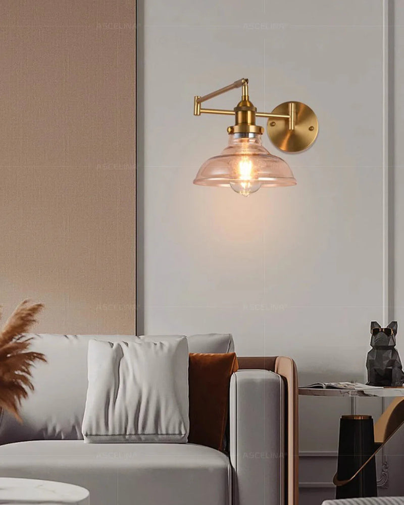 Retro Glazen Wandlamp E27 LED Moderne Leeslamp Met Verstelbare Arm