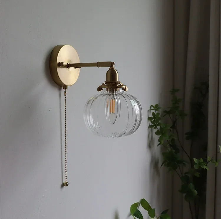 Pull Chain Wandlamp E14 LED Goud Nordic Modern Voor Slaapkamer & Bad