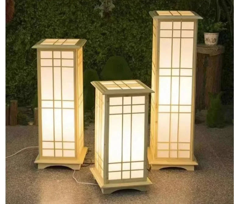 Japanse Houten Vloerlamp – LED Staande Lamp E27 3 Maten