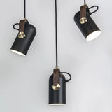 Minimalistische Nordic LED Hanglamp Zwart – E27, Metaal & Hout, D10xH22cm