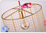 Nordic LED Birdcage Hanglamp Goud – Art Deco Restaurant & Woonkamer