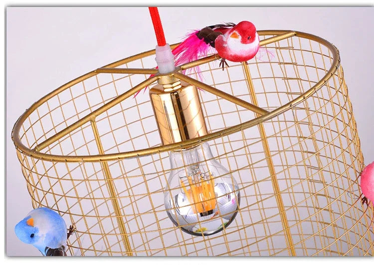 Nordic LED Birdcage Hanglamp Goud – Art Deco Restaurant & Woonkamer