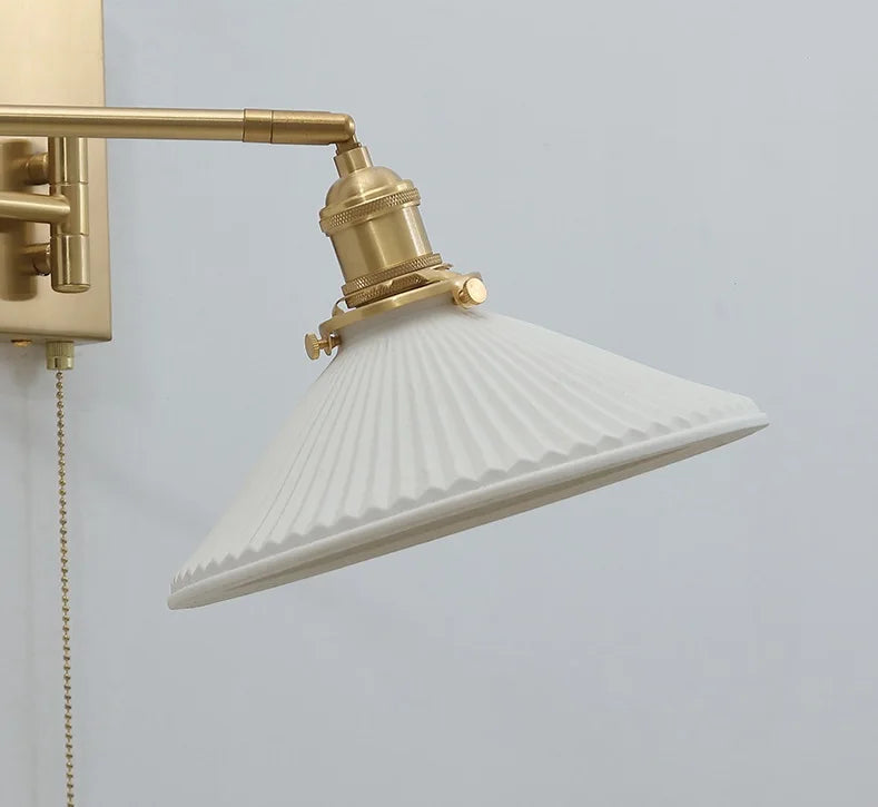 Nordic LED Wandlamp Keramiek – Moderne Sconce met Trekschakelaar