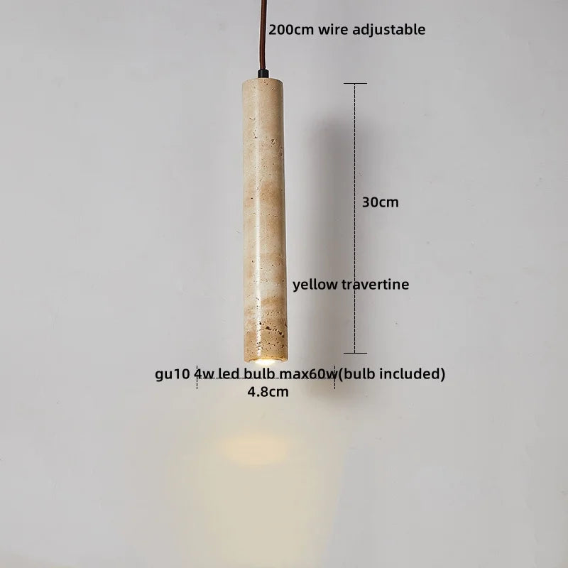 Travertin LED Hanglamp – Japanse Stijl Steen Pendant Light