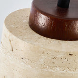 Japanse Wabi-Sabi Hanglamp – Gele Natuursteen Bedlamp Pendel E27