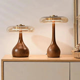Retro Franse Tafellamp LED Glas & Hout Voor Slaapkamer & Studie