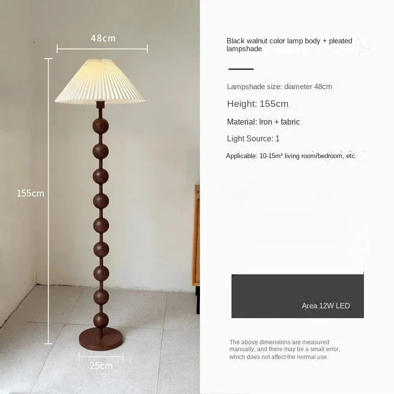Chinese Walnootkleur Vloerlamp Hout – Moderne LED Lamp voor Woonkamer