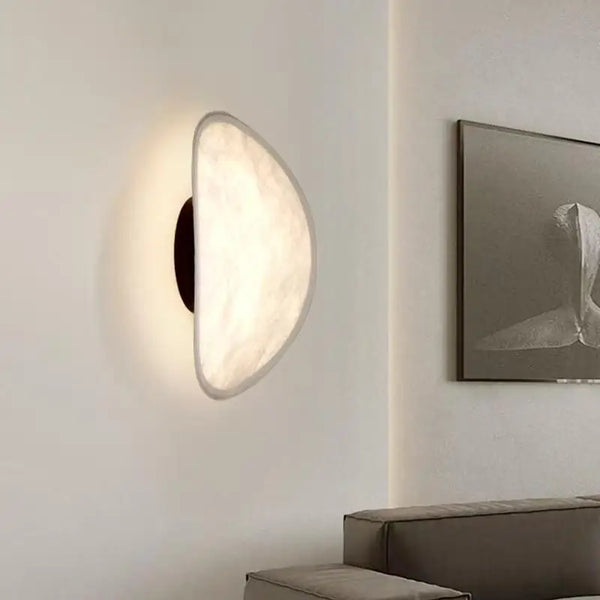 Nordic Wabi-Sabi Wandlamp – Zijde Crème Design Slaapkamerlamp