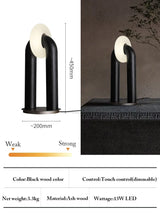 Moderne Houten Tafellamp LED – Dimbaar met Touch Bediening
