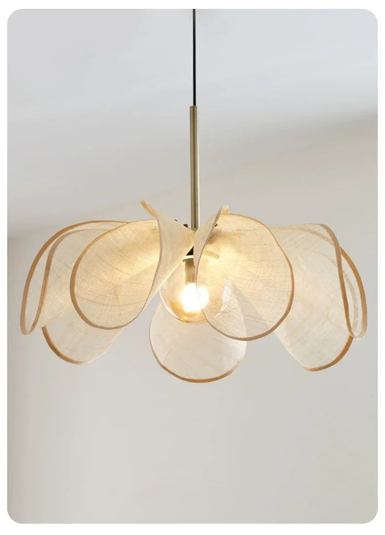 Vintage Stoffen Plafondlamp Wabi Sabi Hanglamp – E27 LED