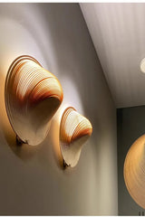 Japanse Wabi-Sabi Wandlamp – Houten Designer Slaapkamerlamp