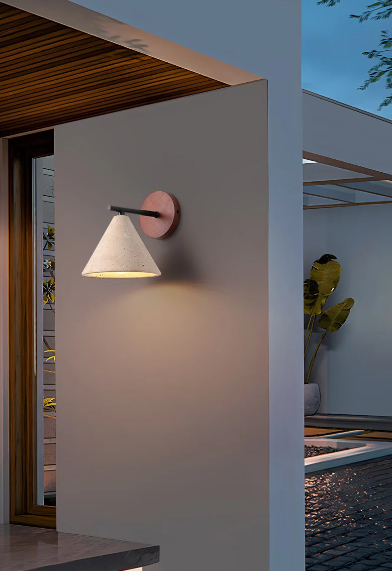 Travertin Wandlamp met E27 Fitting – Natuursteen & Hout Beige
