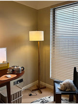 Retro Walnoot Houten Vloerlamp LED – Verstelbaar voor Woon- & Slaapkamer