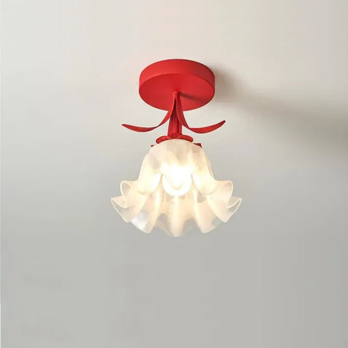 Eenvoudige Tiffany Plafondlamp Met Minibloemen