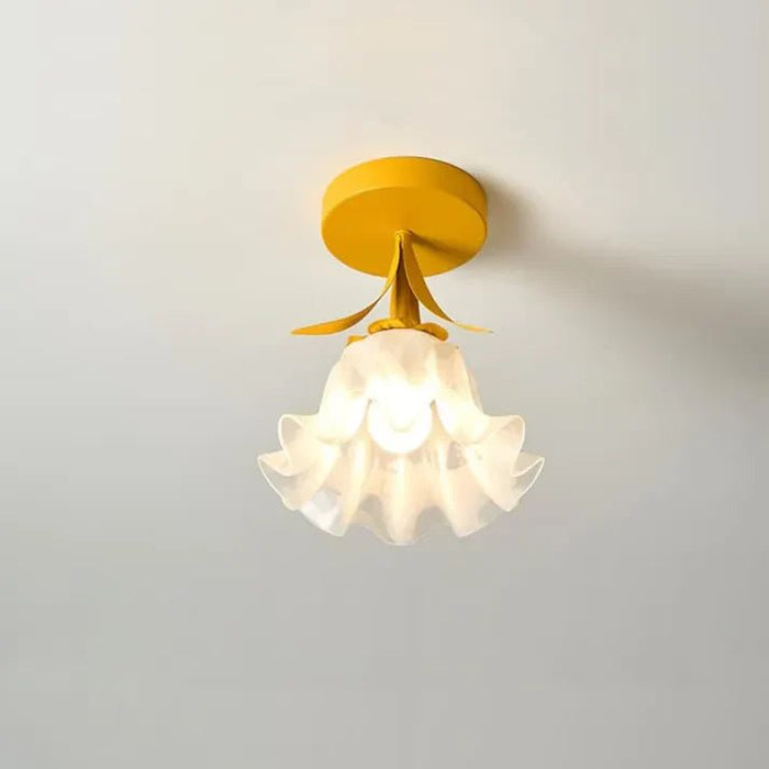 Eenvoudige Tiffany Plafondlamp Met Minibloemen