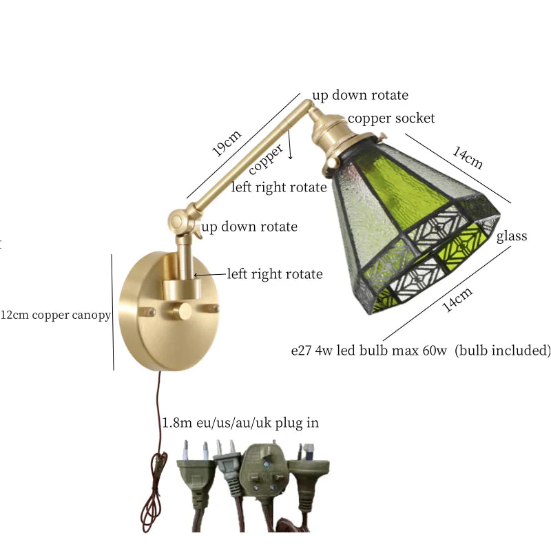 Nordic LED Wandlamp Glas – Verstelbaar, Trekschakelaar, Sfeerverlichting