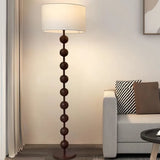 Chinese Walnootkleur Vloerlamp Hout – Moderne LED Lamp voor Woonkamer