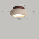 Nordic Plafondlamp LED Travertin & Hout – Modern Ellips Design