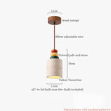 Nordic Houten Steen LED Hanglamp – Zwart/Geel – Modern Design
