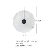 Ronde Marmeren Wandlamp – Nordic Minimalistisch LED Bedlamp