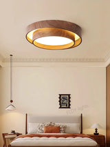 Menvix Nordic LED Plafondlamp – Walnoothout Design Slaapkamer & Woonkamer