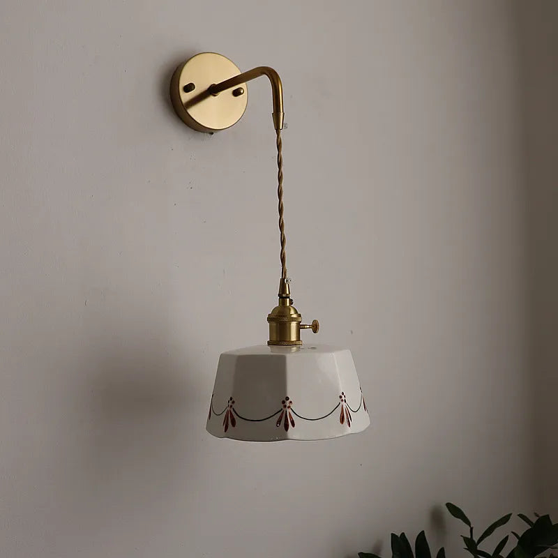 Wandlamp Keramiek & Koper – LED, Wit, E27, Up/Down, Moderne Stijl
