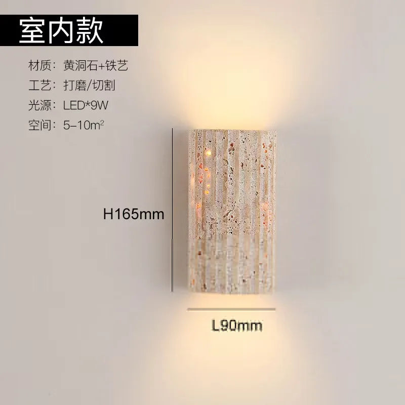 Travertin Wandlamp Beige – Luxe LED Sfeerverlichting, Moderne Stijl
