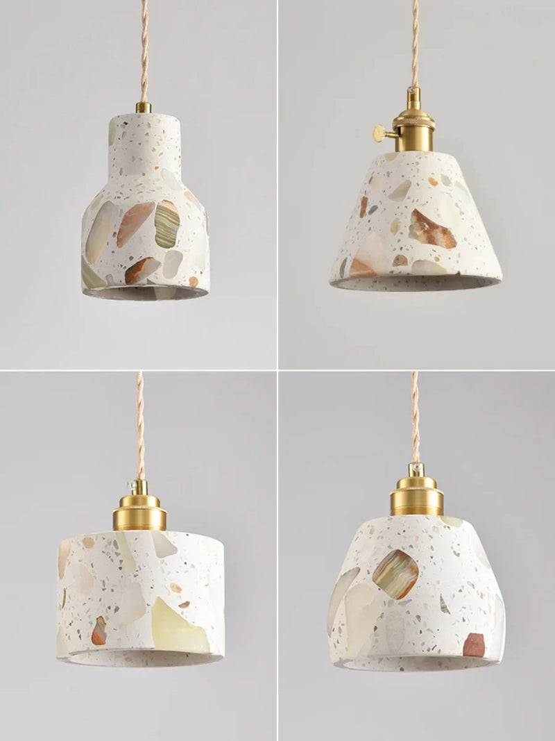 TerraLume LED Hanglamp – Moderne Terrazzo & Koper Designlamp