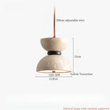 Nordic Houten Steen LED Hanglamp – Zwart/Geel – Modern Design