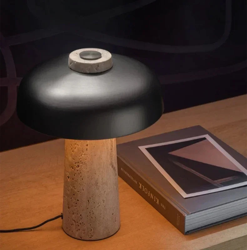 Nordic Paddenstoel Vloerlamp Travertijn Steen – Wabi Sabi Design