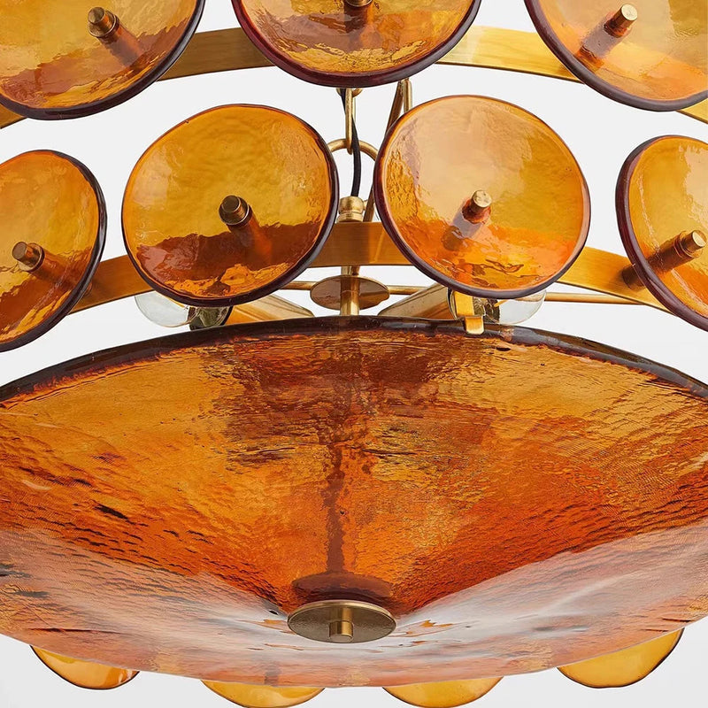 Franse Retro Hanglamp – Luxe Gekleurd Glas LED Pendant Light E14