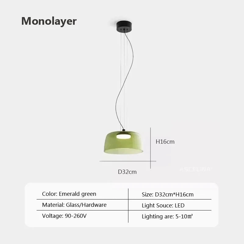 Nordic LED Hanglamp van Glas – Kleurrijke Moderne Plafondlamp