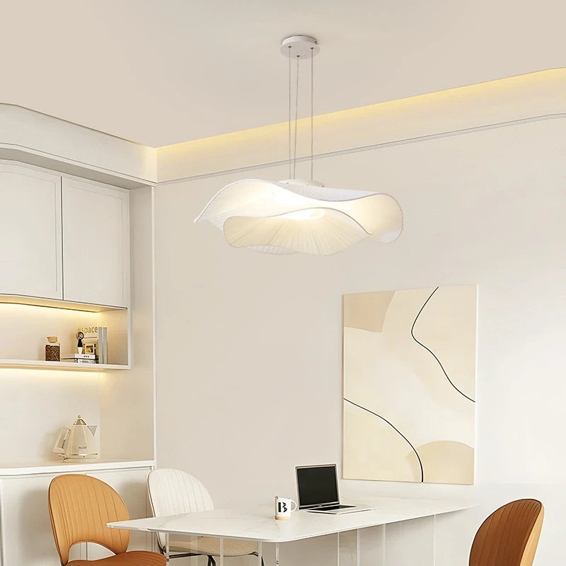 Moderne Stoffen LED Hanglamp – Dimbare Nordic Plafondlamp E27 Wit