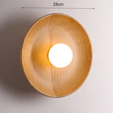 Japanse Houten Wandlamp – Ronde LED Sconce Slaapkamer/Woonkamer