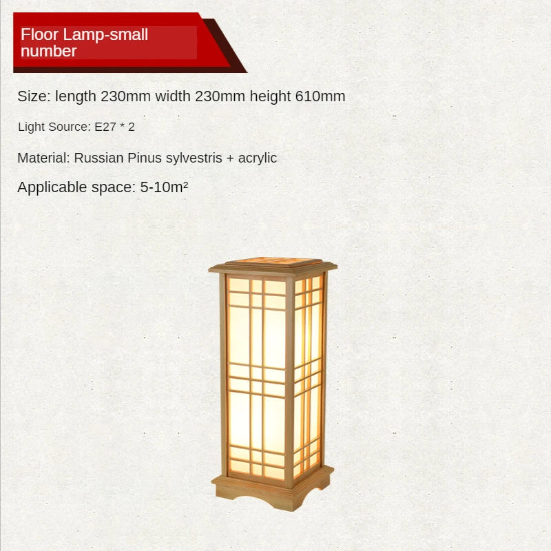 Japanse Houten Vloerlamp – LED Staande Lamp E27 3 Maten