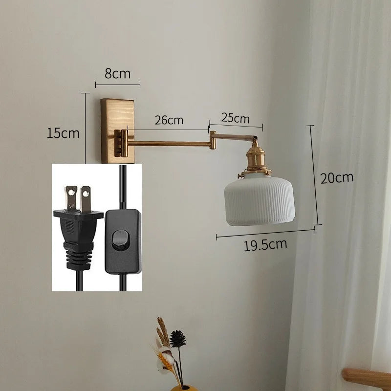 Nordic LED Wandlamp Keramiek – Moderne Sconce met Trekschakelaar