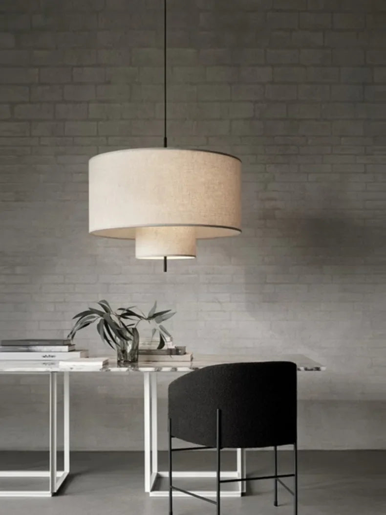 Wabi-Sabi stoffen LED hanglamp – Japanse stijl voor woonkamer & eetkamer