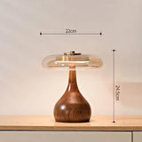 Retro Franse Tafellamp LED Glas & Hout Voor Slaapkamer & Studie